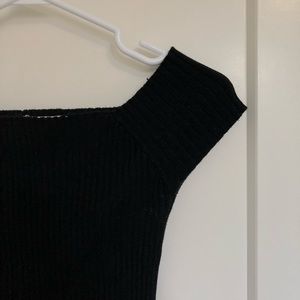 Black Off the Shoulder Crop Top